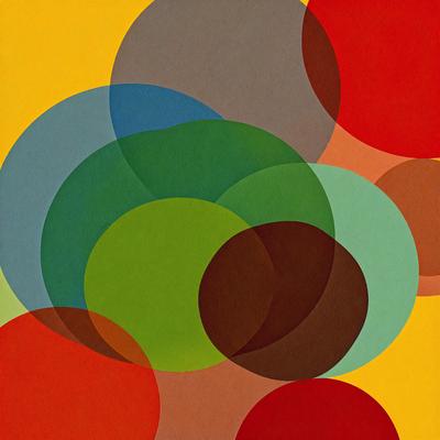 The primary subject of the image is a colorful, abstract design featuring a mix of green, brown, and red colors. The setting is a yellow background, which adds to the vibrant atmosphere of the artwork. The visual style appears to be a combination of digital art and illustration, creating a unique and eye-catching pattern. The overall mood of the image is lively and energetic, with the bold colors and intricate design elements capturing the viewer's attention.